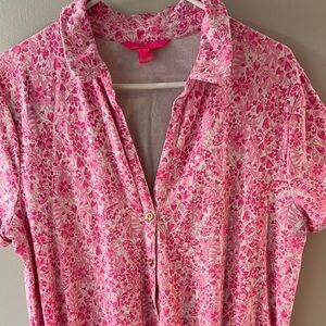Lilly Pulitzer Pink Floral romper ! XL